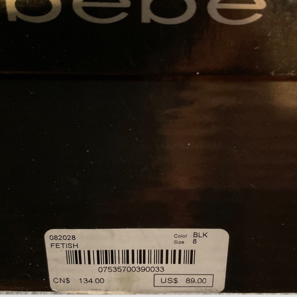 Bebe Black Leather Strappy Sandals Stiletto Heels Size 8 "Fetish" - Picture 7 of 7